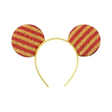 Imagem de Tiara De Natal Da Disney Para Meninas Com Orelhas De Rato, Laço De Lan