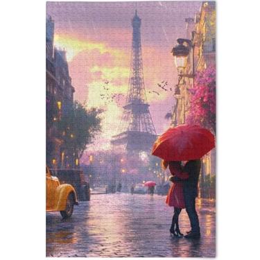 Imagem de Quebra-cabeças personalizados da Torre Eiffel com cenário de rua em Paris, 500 peças para pintura de brinquedos de arte para adultos, quebra-cabeças interessantes, presentes familiares, 52 x 37,8 cm