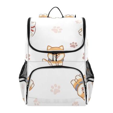 Imagem de Backpack for Girls Kids Lightweight Back to School Bags Kawaii Book Bags Elementary Boys Backpacks Animal Playful Shiba Inu Dogs White Capacity 18L
