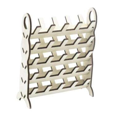 Imagem de MotiveTech Suporte de madeira para carretéis de linha, acessório prático e portátil, versátil e, organizador de armazenamento de linha de costura de alta