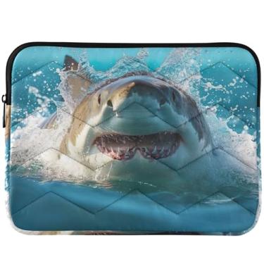 Imagem de Capa protetora universal para notebook tubarão branco oceano mar mar capa protetora para computador 13-14 polegadas para MacBook Pro 14 polegadas