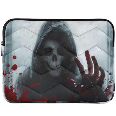 Imagem de Capa para notebook com caveira fantasmagórica e inchada para laptop, capa para MacBook de 13 polegadas, universal, 13 a 14 polegadas, capas fofas para computador