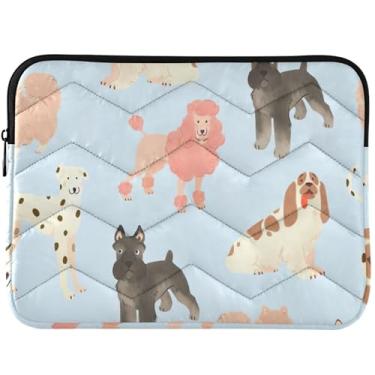 Imagem de Capa para laptop com estampa de cães Poodle em aquarela para MacBook Air de 13 polegadas, capa protetora universal para laptop de 13 a 14 polegadas