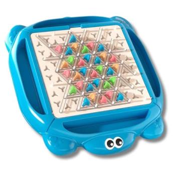 Imagem de Jogo de Tabuleiro Triangular Educativo de Estratégia para 2 Jogadores - Xadrez com Peças Coloridas para Crianças a partir de 6 Anos