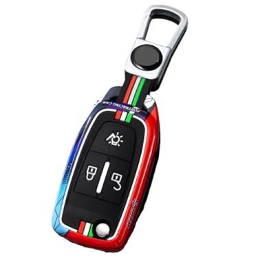 Imagem de Capa protetora de chave de carro dobrável de liga de zinco compatível com DAF/106/CF/Euro 6/XG/XF/Flip 2022 Chave Fob Capa Chaveiro Acessórios de caminhão(Red 1)