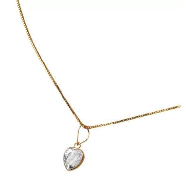 Imagem de Cordão Feminino Ouro 18k 750 45cm + Ponto De Luz Coração - Aea Jóias, 