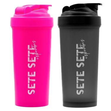 Imagem de Kit 2 Coqueteleira Shaker Academia Garrafa 600ml 77 Esportes-Unissex
