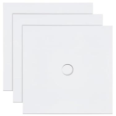 Imagem de PLIGREAT 3 peças de topo de boné de formatura em branco de sublimação, papel de construção branco para decorações de graduação 24 × 24 cm, cartolina com orifício para artesanato DIY