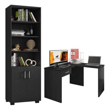 Imagem de Mesa para Computador Gávea com Gaveta e Extensora e Livreiro Office co