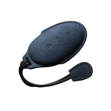 Imagem de Luxo macio camurça caso chave do carro escudo compatível com subindo r7 f7 er6 pro versão preto verde saco à prova de choque acessórios fashoin(Blue-2)