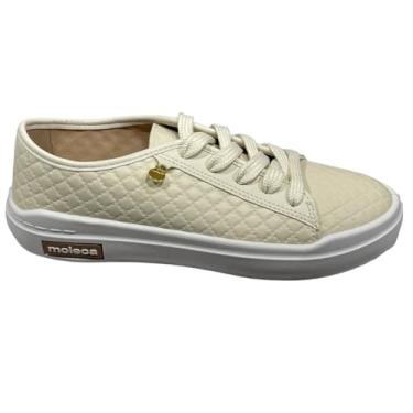 Imagem de Moleca, Tênis Feminino Neo Napa Metalassê Moleca 5750.103 Cor:Branco Off;Tamanho:37
