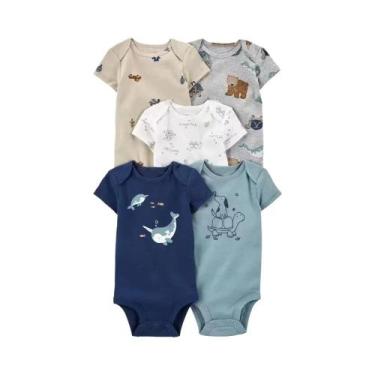 Imagem de Conjunto De Macacão De Verão Unissex Para Bebês 5 Peças Body De Algodã