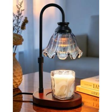 Imagem de Lâmpada de aquecedor de velas de flores com temporizador: presentes de aniversário para mulheres mães, presentes de aquecimento de casa, nova decoração de casa, aquecedor de vela regulável para velas