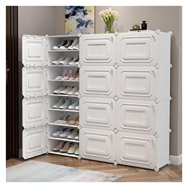 Imagem de Prateleira de sapato, sapateira multicamadas, guarda-roupa, guarda-roupa modular de plástico, organizador de armazenamento de cubos para pendurar roupas, livros, organizador de armazenamento de