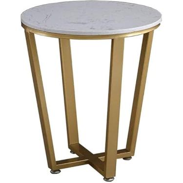 Imagem de Mesa redonda nórdica pequena mesa de centro para casa, sala de estar, sofá, mesa redonda de cabeceira multifuncional