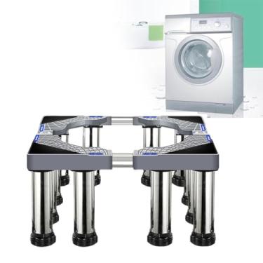 Imagem de Suporte para lavadora e secadora 28 de largura carga universal 399.2 kg/400 kg pedestal para máquina de lavar e secar geladeira, suporte universal, base de suporte, cinza, 12 pés-20 cm