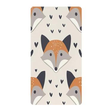 Imagem de Blueangle Lençol de berço padrão para berço infantil - Lençóis de algodão macio e respirável com estampa de raposa (99)