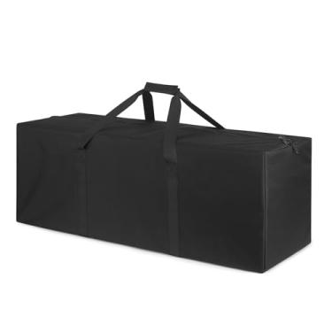 Imagem de TOPDesign Bolsa esportiva extra grande com zíper de 116 cm para armazenamento de equipamentos esportivos, impermeável, dobrável, com alças acolchoadas, Preto, 36 Inches, Casual
