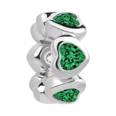 Imagem de Berloques De Prata Com Acabamento Verde Em Formato De Abacate, Besouro