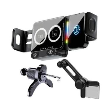 Imagem de Carregador Sem Fio Universal De 15W Para Carro Com Suporte 90 graus Su