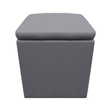 Imagem de Puff Decorativo Baú Dani Quadrado material sintético Cinza - D'Rossi