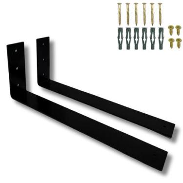 Imagem de Dois Suportes De Prateleira Formato L 40cm Mão Francesa Fixo De Parede