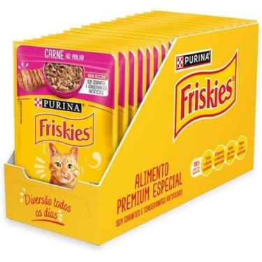 Imagem de Kit Friskies Ração Úmida Para Gatos Adultos Carne Ao Molho - Com 30 Sa