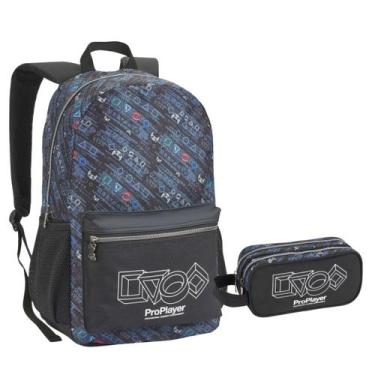 Imagem de Kit Mochila e Estojo Infantil Masculino ProPlayer - Seanite, Preto