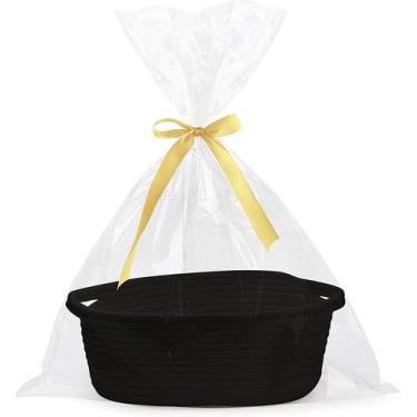 Imagem de Cesta de Presentes e Decorativa Oval Easy Decor em Corda 8,6L, Preto