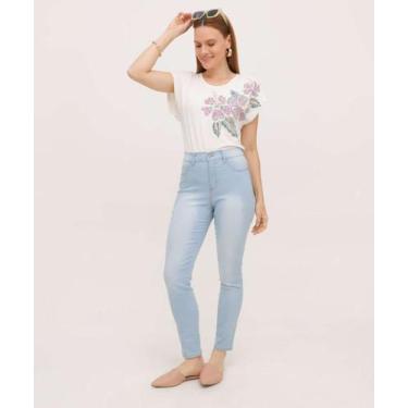 Imagem de Calça Jeans Feminina Cigarrete Cintura Alta-58027 - Vizzy, 44, Jeans c