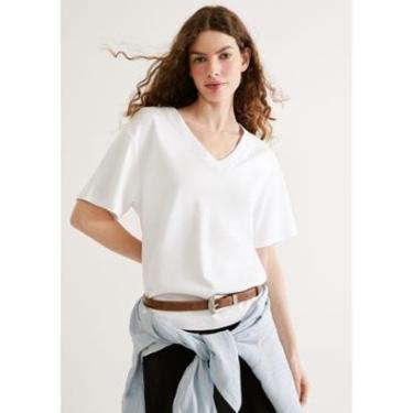 Imagem de Camiseta Feminina Oversized Decote V Em Malha Interlock-Feminino