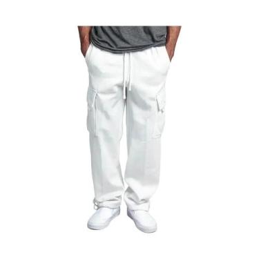 Imagem de Calças Jogger Cargo Masculinas De Moletom Com Forro Polar, Outono Inve