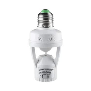 Imagem de Soquete De Lâmpada LED E27 Com Sensor De Movimento PIR, Base Detectora