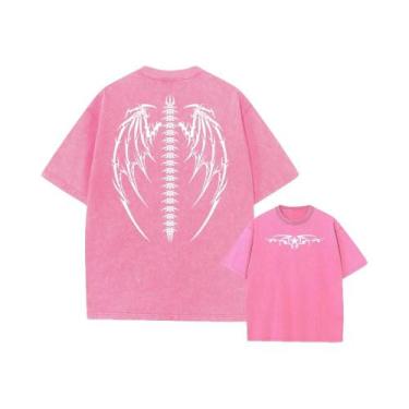 Imagem de Camiseta Vintage Oversized Masculina Para Academia Em Algodão Pesado C