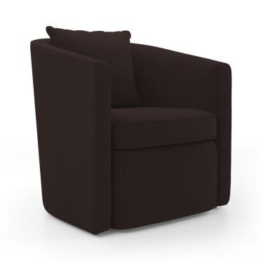 Imagem de Poltrona Decorativa Sala de Estar Aimê Suede Marrom - Abmaza