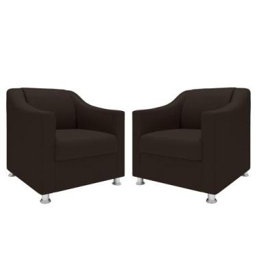 Imagem de Kit 2 Poltronas Killa Para Recepção Consultório Barbearia - Móveis Maf