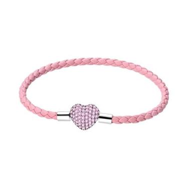 Imagem de Pulseira Feminina De Prata Esterlina 925 17-20CM Com Pingentes De Cora
