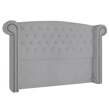 Imagem de Cabeceira Cama Box Casal Queen 160Cm Provença P02 Veludo Cinza