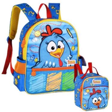 Imagem de Kit Mochila Escolar Galinha Pintadinha Costa M Com Lancheira - Clio