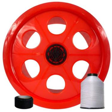 Imagem de Kit Pipa Carretilha 26cm Linha 10 De 1500 Jardas e Fita Dedo - Lamar, 