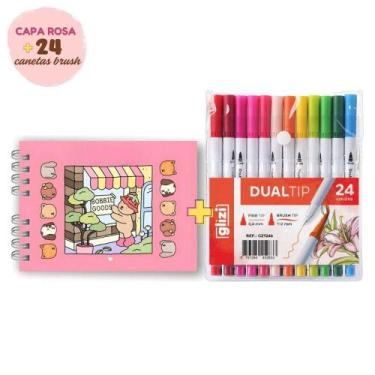 Imagem de Caneta para Lettering OEM Dual Tip Brush Pen com 2 Pontas Fineliner Ki