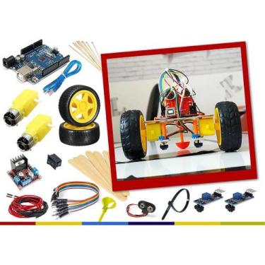 Imagem de Kit de Robô Seguidor de Linha DIY com Arduino - Robótica Educacional -