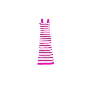 Imagem de Vestido Midi em Tricô Com Alça Listrado - Organiky, Rosa