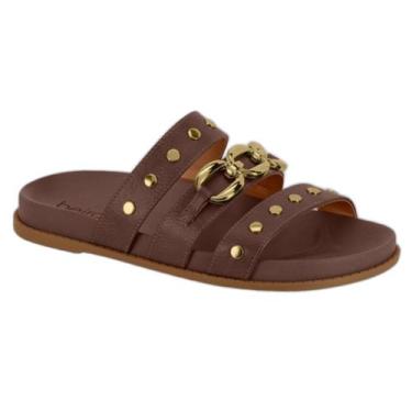 Imagem de Papete Beira Rio Feminina Chinelo Leve Ultraconforto 8578102 Cor:Choco