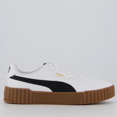 Imagem de Tênis Puma Carina 3.0 Feminino Branco e Marrom, 36