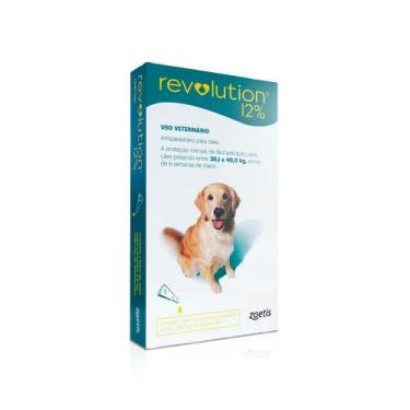 Imagem de Antipulgas Revolution 12% para Cães de 20,1kg a 40kg 1 Tubo - Zoetis