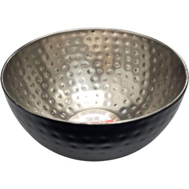 Imagem de Saladeira de Aço Inox Matelada 15cm 0,8L para Saladas e Sobremesas Preto em Casa Tem