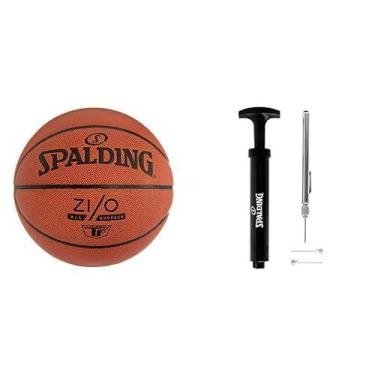Imagem de Bola de basquete Spalding tamanho 7 75 cm com bomba e agulhas