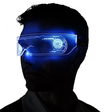 Imagem de SAFEBAO Óculos de iluminação LED Cyberpunk óculos Futuristic com luzes elétricas