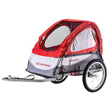 Imagem de Schwinn Trailblazer Trailblazer Trailer infantil, transportador de bebê único, dossel, rodas de 40 cm, vermelho